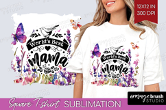 Mothers Day Quote Square Tshirt Background - Wildflowers PNG Product Image 1