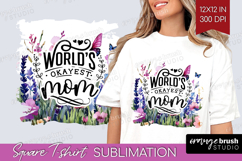 Mothers Day Quote Square Tshirt Background - Wildflowers PNG Product Image 1