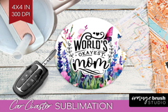 Mothers Day Quote Car Coaster - Wildflowers Coaster PNG Product Image 1