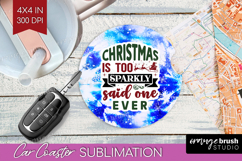 Sarcastic Christmas Quote Car Coaster - Winter Tie Dye PNG Product Image 1