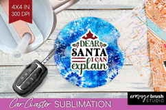 Sarcastic Christmas Quote Car Coaster - Winter Tie Dye PNG Product Image 1