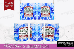 Sarcastic Christmas Quote Mug Wrap - Winter Tie Dye Mug PNG Product Image 1