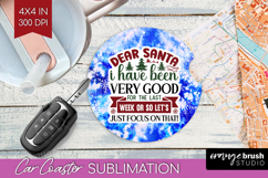 Sarcastic Christmas Quote Car Coaster - Winter Tie Dye PNG Product Image 1