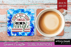 Sarcastic Christmas Quote Square Coaster - Winter Tie Dye Product Image 1