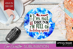 Sarcastic Christmas Quote Car Coaster - Winter Tie Dye PNG Product Image 1
