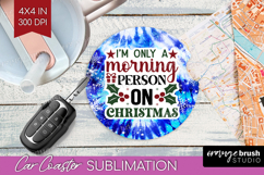 Sarcastic Christmas Quote Car Coaster - Winter Tie Dye PNG Product Image 1