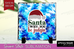 Sarcastic Christmas Quote Slate PNG - Winter Tie Dye Square Product Image 1