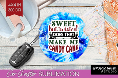 Sarcastic Christmas Quote Car Coaster - Winter Tie Dye PNG Product Image 1