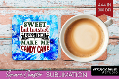 Sarcastic Christmas Quote Square Coaster - Winter Tie Dye Product Image 1