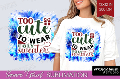 Sarcastic Christmas Quote Square Tshirt Background - Winter Product Image 1