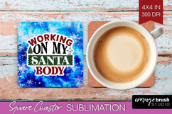 Sarcastic Christmas Quote Square Coaster - Winter Tie Dye Product Image 1