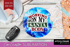 Sarcastic Christmas Quote Car Coaster - Winter Tie Dye PNG Product Image 1