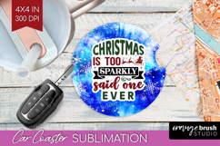 Sarcastic Christmas Quote Car Coaster - Winter Tie Dye PNG Product Image 1