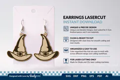 Witch Hat Earring SVG | Halloween Laser Cut Jewelry Product Image 3
