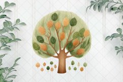 Woodland Tree Sublimation Clipart Product Image 1