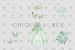 Princess Quinceañera Green Clipart Product Image 2