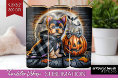 Yorkie Dog Tumbler Wrap Halloween Tumbler PNG Sublimation Product Image 1