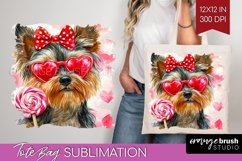 Yorkshire Terrier Valentine Tote Bag Valentines Day Tote Bag Product Image 1