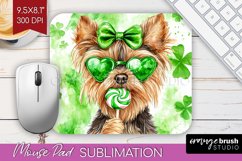 Yorkshire Terrier St. Patricks Day Dog Mouse Pad Sublimation Product Image 1
