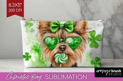 Yorkshire Terrier St. Patricks Day Dog Cosmetic Bag Dog Bag Product Image 1
