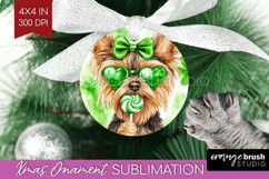 Yorkshire Terrier St. Patricks Day Dog Ornament PNG Dog PNG Product Image 1