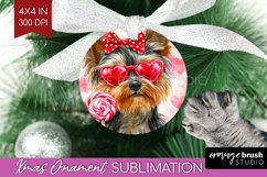 Yorkshire Terrier Valentine Ornament PNG Valentines Day PNG Product Image 1