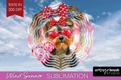 Yorkshire Terrier Valentine Wind Spinner Sublimation PNG Day Product Image 1
