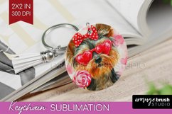Yorkshire Terrier Valentine Keychain PNG Valentines Day Product Image 1