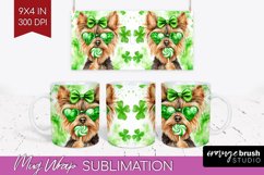 Yorkshire Terrier St. Patricks Day Dog Mug Wrap Dog Mug PNG Product Image 1
