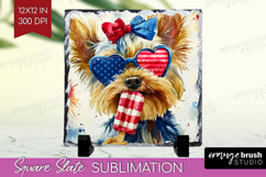 Yorkshire Terrier Dog Slate PNG 4th Of July Square Slate Product Image 1