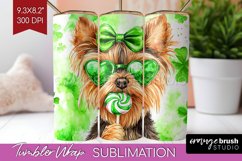 Yorkshire Terrier St. Patricks Day Dog Tumbler Wrap Dog PNG Product Image 1