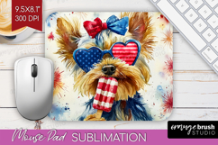 Yorkshire Terrier Dog Mouse Pad Sublimation 4th Of July PNG Product Image 1
