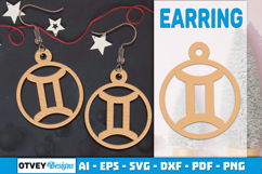 Zodiac Earring Lasercut | Earring Design Lasercut BUNDES 12 Product Image 4