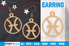 Zodiac Earring Lasercut | Earring Design Lasercut BUNDES 12 Product Image 13