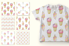 Cute summer Ice cream seamless pattern. Berry ice cream Product Image 2