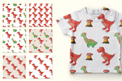 Cute funny kids dinosaur pattern. Orange dinosaurs Product Image 2