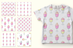 Summer. Pink milkshakes seamless pattern. Cute pattern Product Image 2