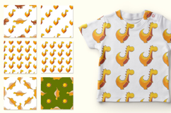 Cute funny kids dinosaur pattern. Orange dinosaurs Product Image 2