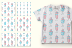 Cute pattern with cold dessert. Ice cream cocktails seamless Product Image 2