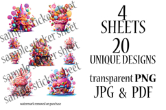 Halloween Candy Stickers Printable - Abstract Pastel Colors Product Image 4