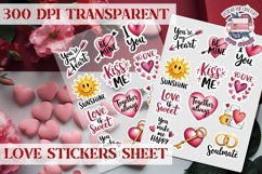 Love sticker Hearts Stickers Sheet St. Valentine&#039;s Heart PNG Product Image 1