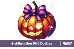 Coquette Halloween Pumpkin Iced Coffee PNG DTF Sublimation Product Image 1