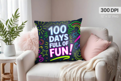 100 days of school Pillow Design, Teacher PNG Sublimation Product Image 1