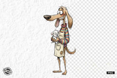 Whimsical Dog Mom With Puppy Clipart Product Image 1
