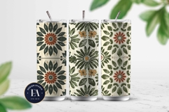 Retro Floral Block Print | Geometric Floral Pattern Product Image 2