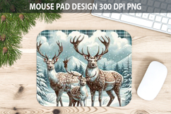 Christmas Deer Mouse Pad Sublimation - Animal PNG Design Product Image 1