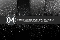 Silver Glitter Dust Digital Paper Product Image 1