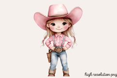 Little Cowgirl Clipart Sublimation PNG Product Image 1