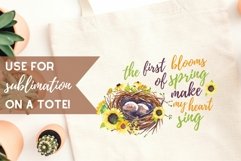 Spring Sayings Birds Nest Flowers Quotes for Sublimation Product Image 2