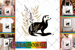 Joyful Tote Bag Designs PNG, Flower Animals Product Image 1